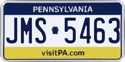 PA license plate JMS5463