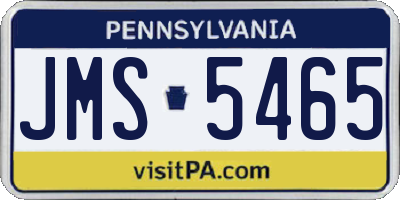 PA license plate JMS5465