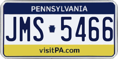 PA license plate JMS5466