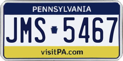 PA license plate JMS5467