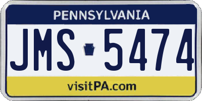 PA license plate JMS5474