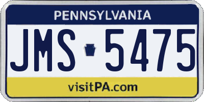 PA license plate JMS5475