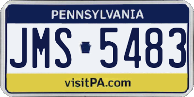 PA license plate JMS5483