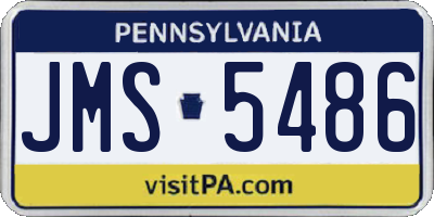 PA license plate JMS5486