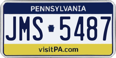 PA license plate JMS5487
