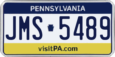 PA license plate JMS5489