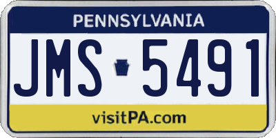 PA license plate JMS5491