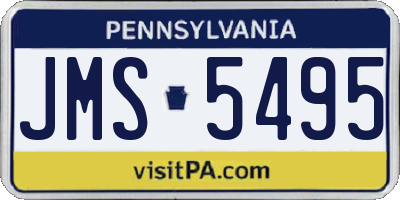 PA license plate JMS5495