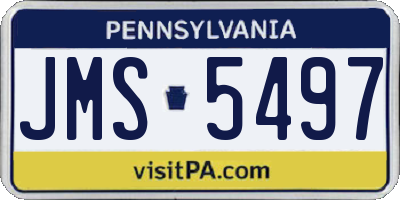 PA license plate JMS5497
