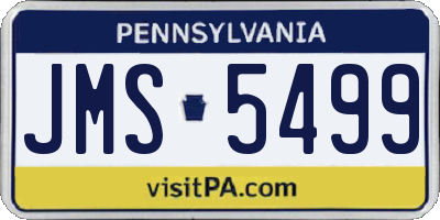PA license plate JMS5499