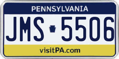 PA license plate JMS5506
