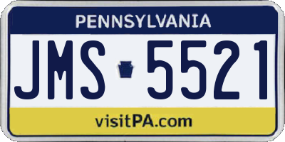 PA license plate JMS5521