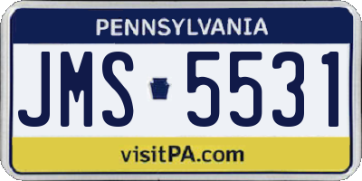 PA license plate JMS5531