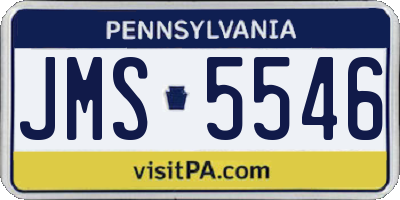PA license plate JMS5546