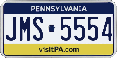 PA license plate JMS5554