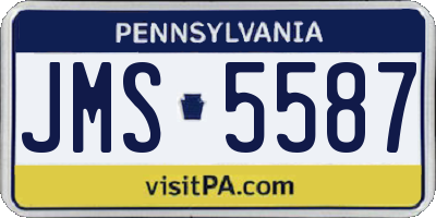 PA license plate JMS5587