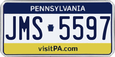 PA license plate JMS5597