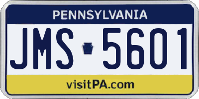 PA license plate JMS5601
