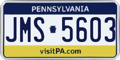 PA license plate JMS5603
