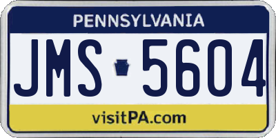 PA license plate JMS5604