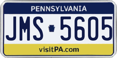 PA license plate JMS5605