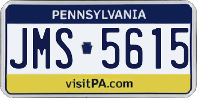 PA license plate JMS5615