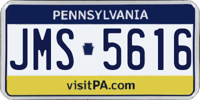 PA license plate JMS5616