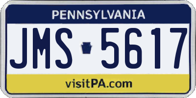 PA license plate JMS5617