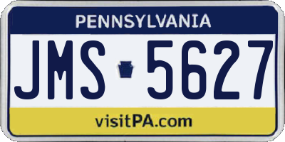 PA license plate JMS5627