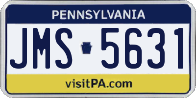 PA license plate JMS5631