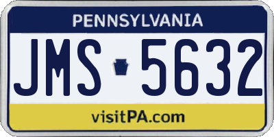 PA license plate JMS5632