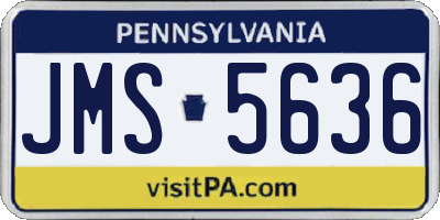 PA license plate JMS5636
