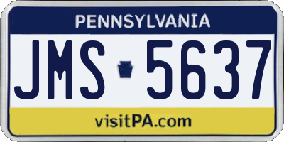 PA license plate JMS5637