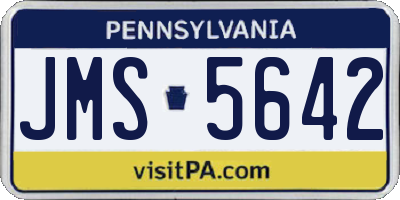 PA license plate JMS5642