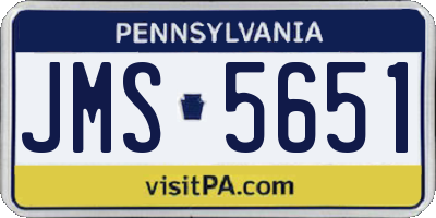 PA license plate JMS5651
