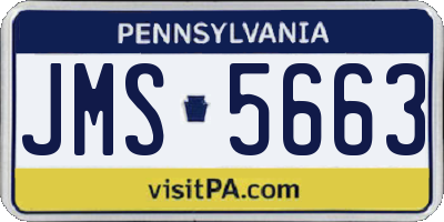 PA license plate JMS5663