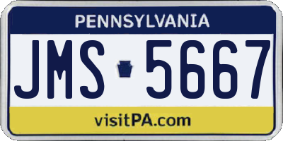 PA license plate JMS5667