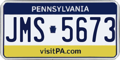 PA license plate JMS5673