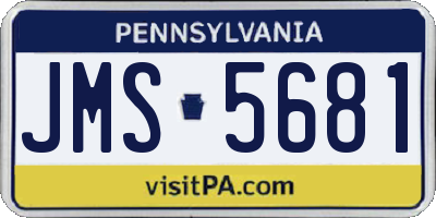 PA license plate JMS5681