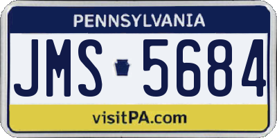 PA license plate JMS5684