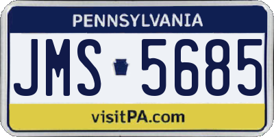 PA license plate JMS5685