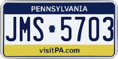 PA license plate JMS5703