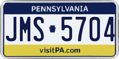 PA license plate JMS5704