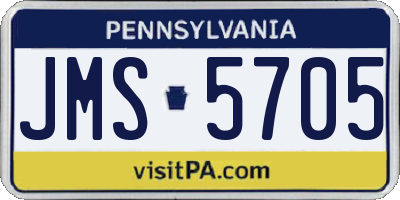 PA license plate JMS5705