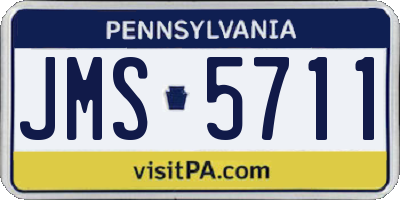 PA license plate JMS5711