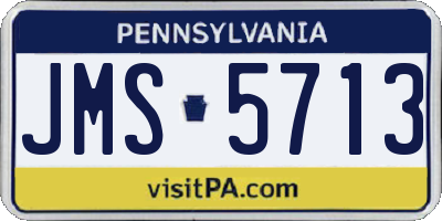 PA license plate JMS5713