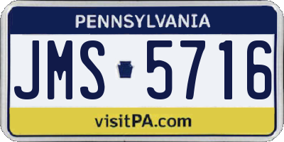 PA license plate JMS5716
