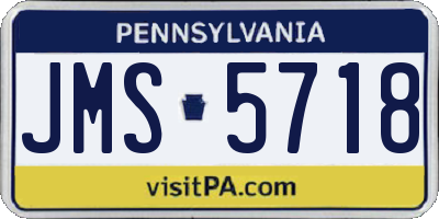 PA license plate JMS5718