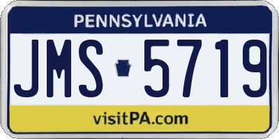 PA license plate JMS5719