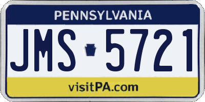 PA license plate JMS5721